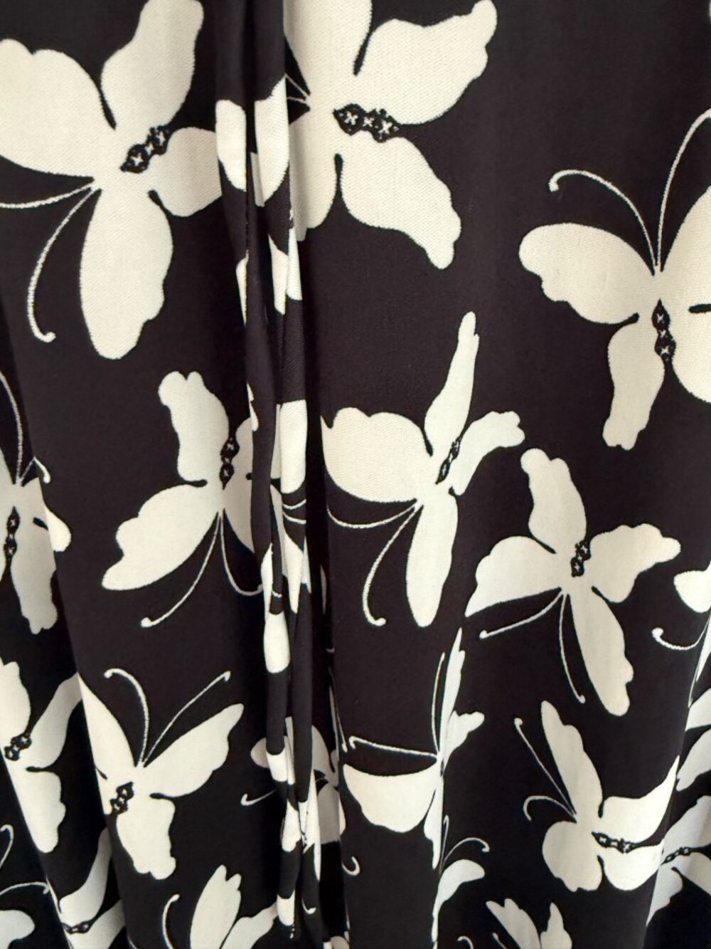 Vintage The Dress Black White Butterfly Pattern Maxi Dress Sun 70s Boho Retro 1 - Picture 3 of 7